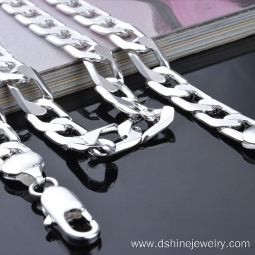 Silver Plated Stainless Steel Jewelry Factory Chain Necklace